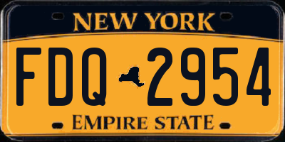 NY license plate FDQ2954