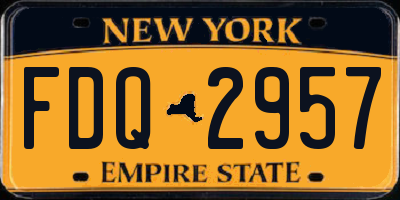 NY license plate FDQ2957