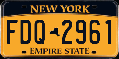 NY license plate FDQ2961