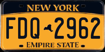 NY license plate FDQ2962