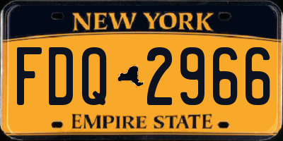 NY license plate FDQ2966