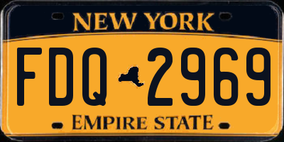 NY license plate FDQ2969