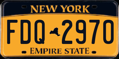 NY license plate FDQ2970