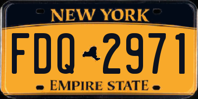NY license plate FDQ2971