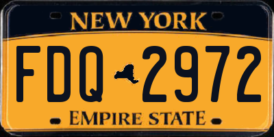 NY license plate FDQ2972