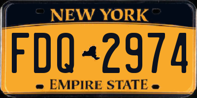 NY license plate FDQ2974