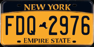 NY license plate FDQ2976