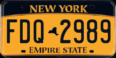 NY license plate FDQ2989