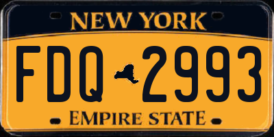 NY license plate FDQ2993