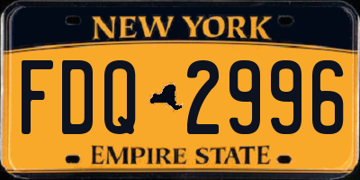 NY license plate FDQ2996