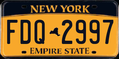 NY license plate FDQ2997