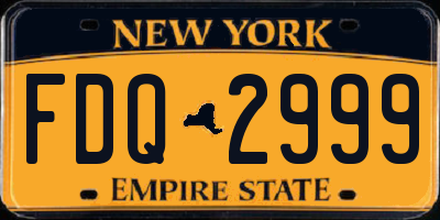 NY license plate FDQ2999