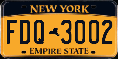 NY license plate FDQ3002