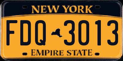 NY license plate FDQ3013