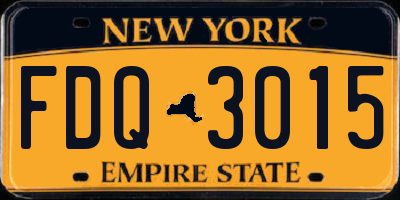 NY license plate FDQ3015