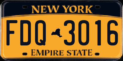 NY license plate FDQ3016