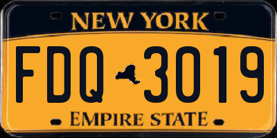 NY license plate FDQ3019