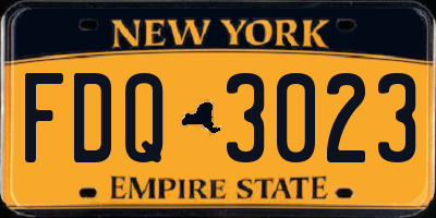 NY license plate FDQ3023