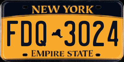 NY license plate FDQ3024