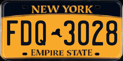 NY license plate FDQ3028