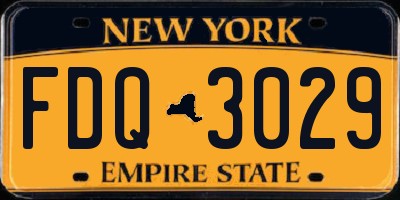 NY license plate FDQ3029