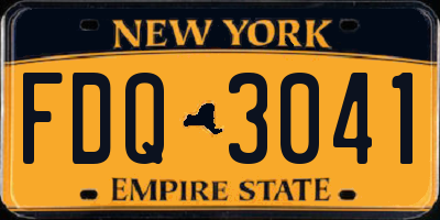 NY license plate FDQ3041