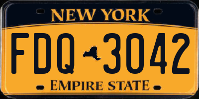 NY license plate FDQ3042