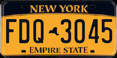 NY license plate FDQ3045