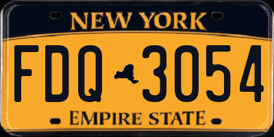 NY license plate FDQ3054