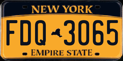 NY license plate FDQ3065