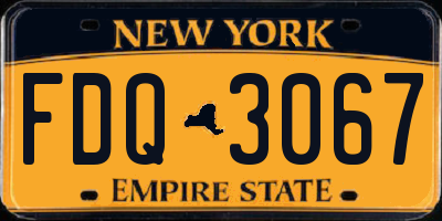 NY license plate FDQ3067