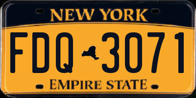 NY license plate FDQ3071
