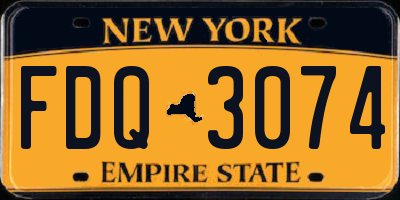 NY license plate FDQ3074