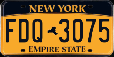 NY license plate FDQ3075