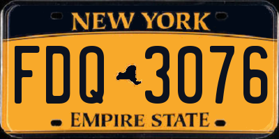 NY license plate FDQ3076