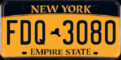 NY license plate FDQ3080
