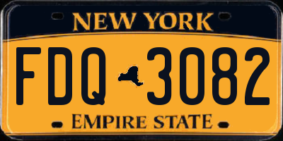 NY license plate FDQ3082