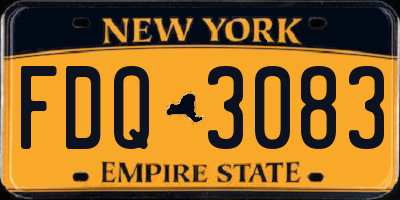 NY license plate FDQ3083