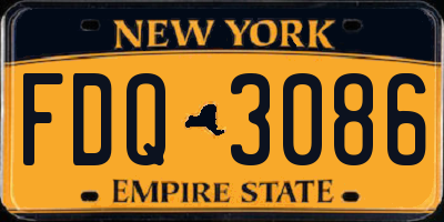 NY license plate FDQ3086