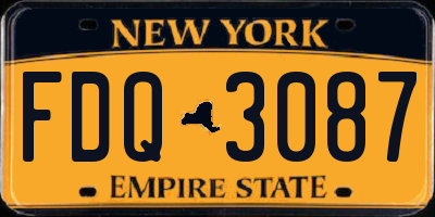 NY license plate FDQ3087