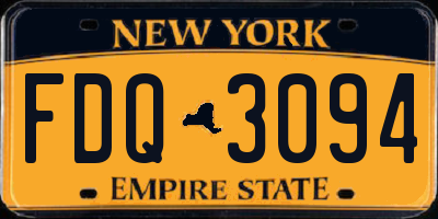 NY license plate FDQ3094