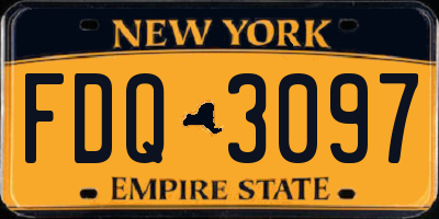 NY license plate FDQ3097