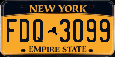 NY license plate FDQ3099
