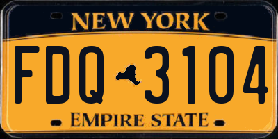NY license plate FDQ3104