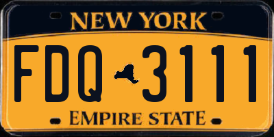 NY license plate FDQ3111