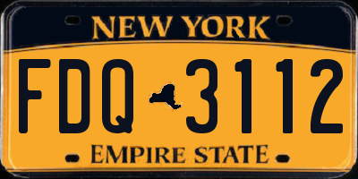NY license plate FDQ3112