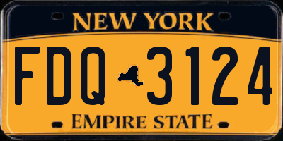 NY license plate FDQ3124