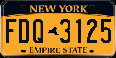 NY license plate FDQ3125