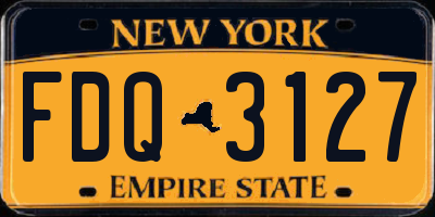 NY license plate FDQ3127
