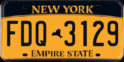 NY license plate FDQ3129